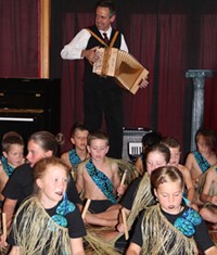 Kevin Friedrich with Kapa Haka Group