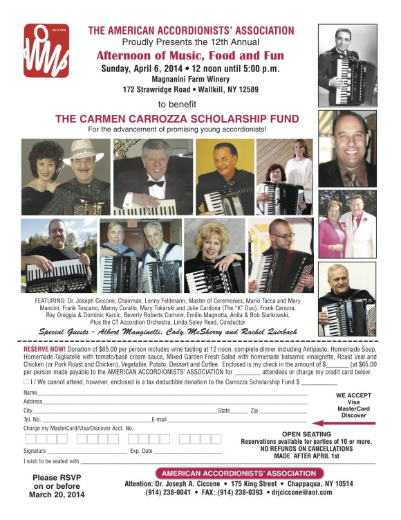 2014 Carrozza Scholarship Event Poster