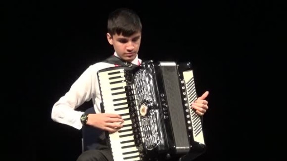 Nathan Chapeton and his teacher, Mary Tokarski