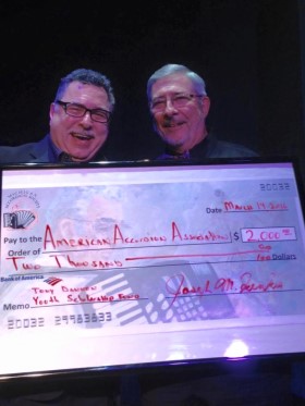 Eddie Monteiro and Joe Recchia with MAS check
