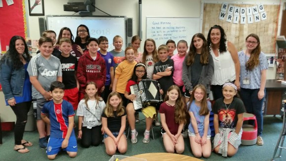 Gia Ciccone and classmates