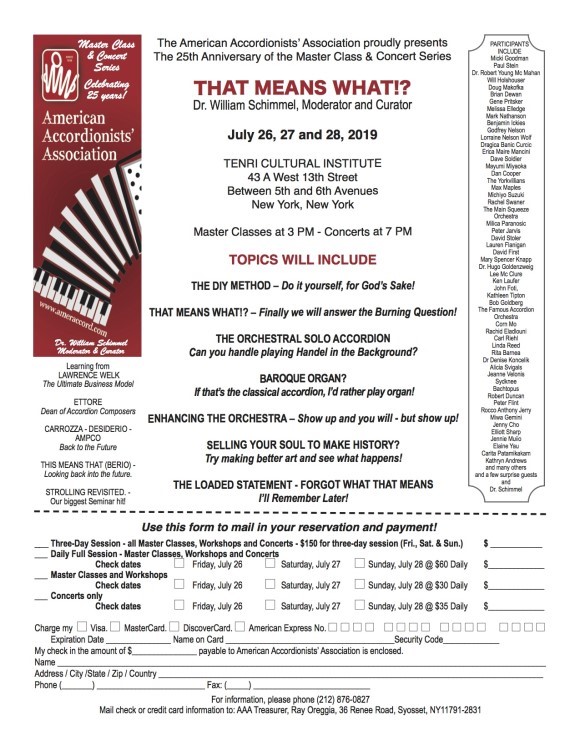 2019 AAA Masterclass and Seminar