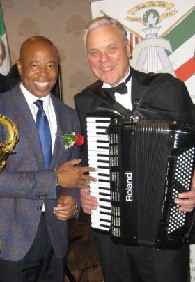 Dominic Karcic and Mayor Adams